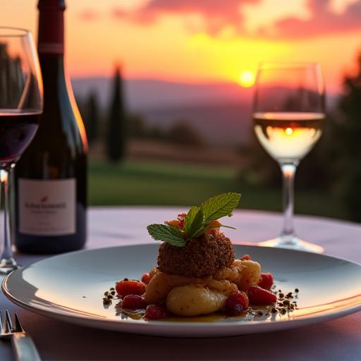 Piatto gourmet servito al ristorante Il Tramonto